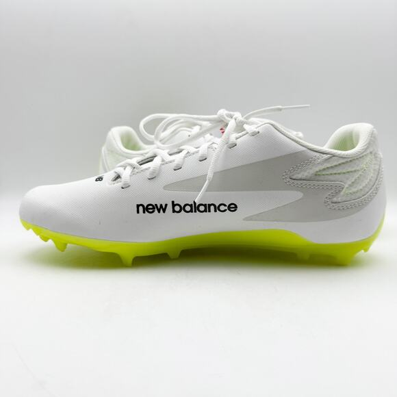 New Balance Mens Rush V4 Low Lacrosse Cleatss Size 12 White Neon Green NWOB - Picture 7 of 12
